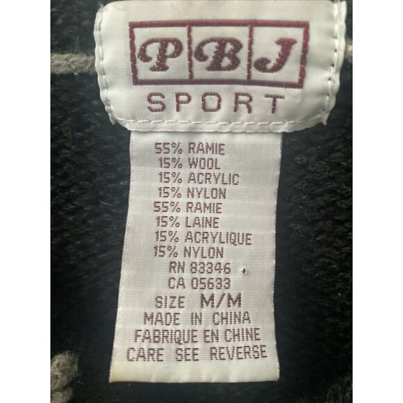 PBJ Sport Vintage Sweater Women's Multi Color Patchwork Chunky Knit Size M - Picture 4 of 5